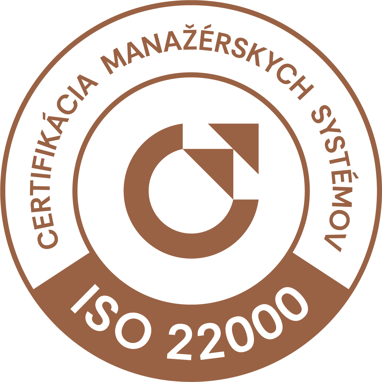 vzor certifikačnej známky ISO 22000 od CeMS